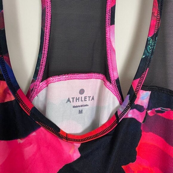 Athleta Mystique Chi Mesh Tank Top Brilliant Magenta Womens Medium Active - Picture 2 of 6